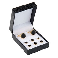 Wedding Cufflinks Tuxedo Studs Set for Men Accessories 1Pair Cufflinks and 6 PCS Tuxedo Studs Husban