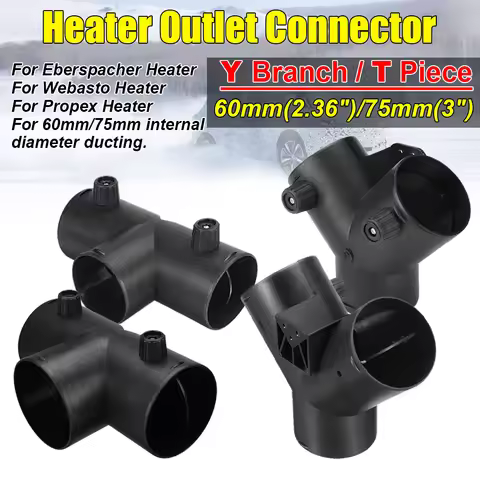 Y/T Type Heater Outlet Connector Adjustable 60/75MM Socket Connector Internal Flip Cover Heater Acce