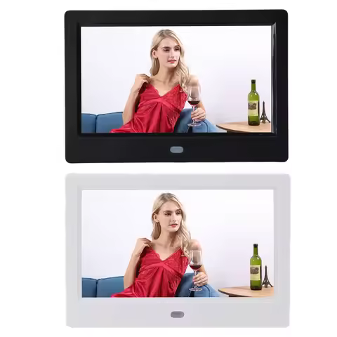 Smart Photo Frame Time Display 7 inch Sleep Mode Stereo Speaker Digital Picture Frame Photo Video Lo