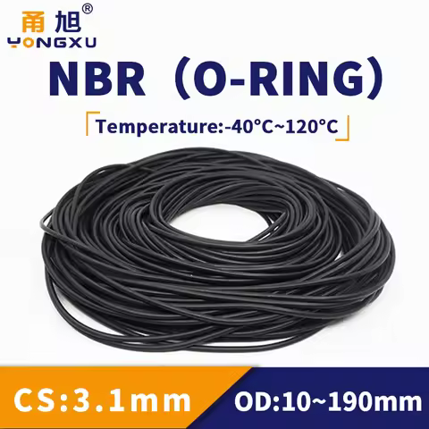 NBR O Ring Seal Gasket Thickness CS3.1mm OD10-190mm Wear Resistant Automobile Petrol Nitrile Rubber 