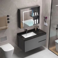 【Sg Sellers】Bathroom Cabinet Aluminium Basin Cabinet With Mirror Cabinet Vanity Cabinet Ceramic Sink With Mirror And Shelf Basin