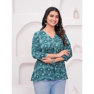 Indo-western SHORT KURTIS (2nd Edition) INDIAN COTTON TOPS-READY STOCK A02