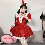 Red Sexy Christmas Costume Skirt Dress for Women with Suspenders