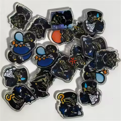Game Impact Capitano Dottore 20Pcs/Set 2cm Patch Keychain Hair Tie Refrigerator Sticker Phone Case D