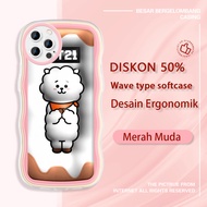 Jinouwe Apple iPhone 15 Plus Mini Pro Max Phone case BT21 Baby BTS RJ 3D colorful wave border jelly 