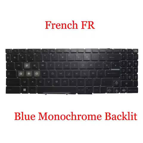 Blue Backlit FR KR TR Keyboard For MSI Katana GF66 12UE 12UC 12UD 12UDO 12UDK 12UEO 12UEK 12UGO 12UG