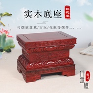 ST/💚Buddha Statue High Base Solid Wood Rosewood Base Solid Wood Rectangular Pedestal Flower Stand Decoration Heightening
