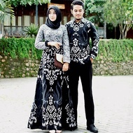 Gamis Batik Couple / Gamis Brokat Couple Kemeja Batik - Batik Couple 2564