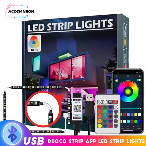 55 inch TV LED Strip Smart Strip Lights with 24 Keys Remote Control 5V LED Rope Light Bar Wireless 5