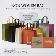 BC Non Woven Goodies Custom Logo Bag Color Tote Shopping Large Medium Small Beg Kitar Semula Door Gi