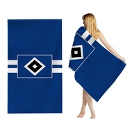 1ชิ้น ผ้าเช็ดตัวชายหาด Hamburger SV - ผสมโพลีเอสเตอร์น้ำหนักเบาและนุ่ม รูปแบบสี่เหลี่ยมสมัยใหม่ ลวดล