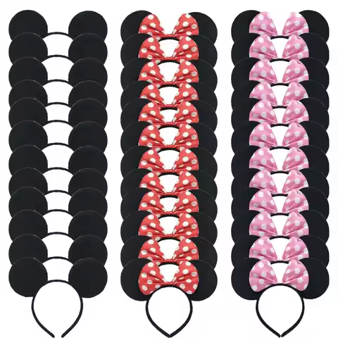 Anime Mickey Mouse Ear Headband Hair Ornament Mickey Mouse Headband Minnie Bow Korean Headband Headb