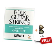 YAMAHA Acoustic Guitar Strings [Made in Japan] 1 Set Of 6 Comes With A Good Quality Pick. 2 Pieces F