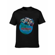 Hetalia Axis Powers T-Shirt Black Anime Manga Japanese Web Comic Cartoon World For Adults Size M