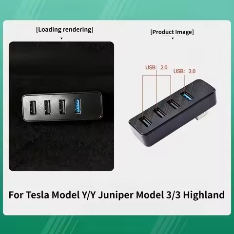 HUB For Tesla Model 3 Y Highland Juniper 2025 Glove Box Docking Station USB Expansion Connect Games 