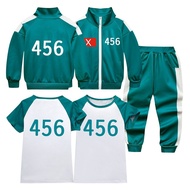 Kids 456 Sportswear Squid Games 2 Clothes T-shirt NO.456 Children Jacket Pants Set Carnival Party Co