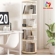 【NV Ready Stock】360 Degree Rotating Bookshelf - Space Saving Floor Stand with Drawers