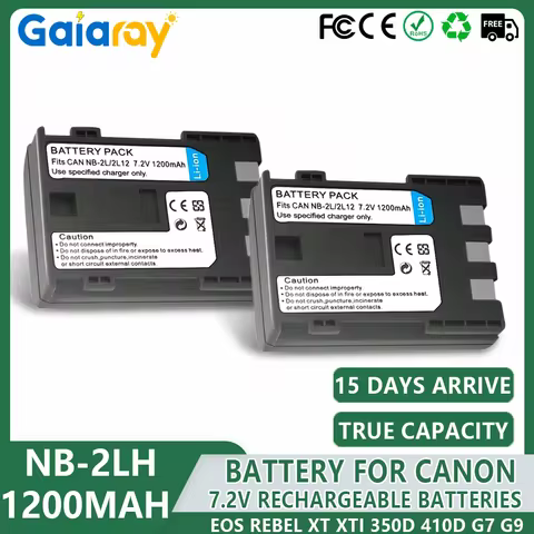 1200mAh Rechargeable Battery NB-2LH NB-2L NB2LH NB2L Camera Battery For Canon EOS 350D 400D Rebel XT