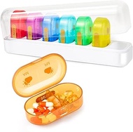 Pill Organizer 2 Times a Day, Evonti Large Travel Pill Box 7 Day, Moistureproof Weekly Pill Organize