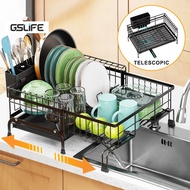 GSlife Stretchable Dish drainer rack Kitchen Dish Rack Dish Storage Rack Plate