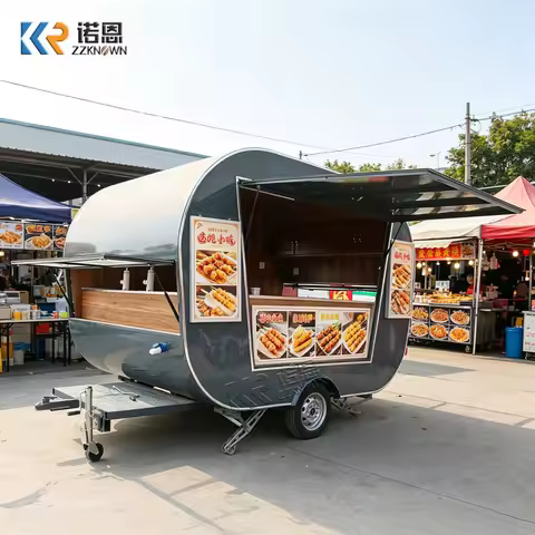 Outdoor Food Trailer Clean Tidy Well Equipped Mobile Kitchen Catering Business Ready to Use
