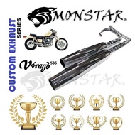 Virago 535 XV535 COBRA TWIN Muffler HARLEY STYLE XV POWER EJM EPOWER Double YAMAHA monstar Exhaust