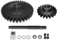 Main Gear 35T M1.5 Shaft with Bearing 45# Steel D-Shaped Hole Spur Gear with 20T Pinon Gear for TRAX