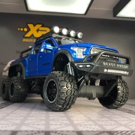 1pc 21.5cm Long X 9cm Wide X 9cm High, 362g Zinc Alloy Diecast Ford F-150 Raptor Model, 6-Wheel Pick
