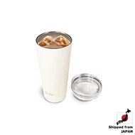 Iris Ohyama Tumbler with Lid 470ml White Cup Holder Compatible Vacuum Insulated【Japan Fast Shipping】