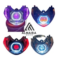 reflektor lampu depan yamaha mio m3 mio z billed ala2 ukuran 45 inci plus alis ic blue biled ic blue