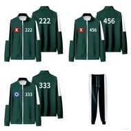 clu Squid Season 2 Game number 456 222 390 show sweatpants zipper Sweatshirt coat jacket Unisex Top 