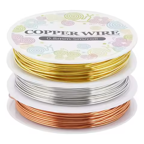 12.8M Copper Jewelry Wire 0.8mm 20 Gauge Gold Silver Craft Wire Jewelry Wire Pure Bare Copper Jewelr