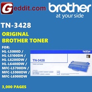 Brother TN-3428 Black Original Toner Cartridge (Up to 3000pgs For HL-L5000DN HL-L6200DW HL-L6400DW M