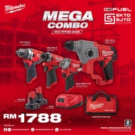 Milwaukee M12 MEGA COMBO SET M12FPD M12FID M12CH M12 STUBBY RM1788 米沃奇 特别配套 M12 FPP3N-402B 超级组合 美沃奇