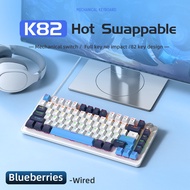 APAYADO | APAYADO K82 75% Wired Mechanical Keyboard 82 Keys RGB Backlit Hot Swappable Knob Red Blue 