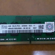 SODIMM SK HYNIX DDR4 4GB 1RX16 PC4-3200AA-SC0-11 TERLARIS