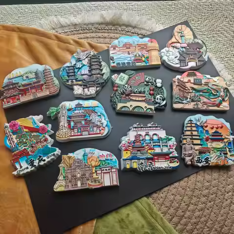 1pc Fridge Magnet Souvenirs from China tourist cities shanghai chengdu Decorative Travel Memory Coll