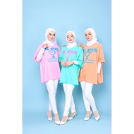 Loose 3-quarter sleeve t-shirt with split edges