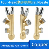 GUTHOP Agriculture Spray Nozzle, 4 Nozzles Copper Atomizing Sprayer Nozzle, Atomizer Adjustable Fan 