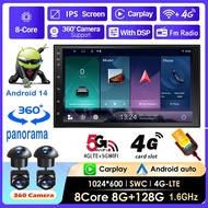 【360 camera car system】7 inch 2din Octa Core Android Player Car Radio Monitor Android14 Head Unit Su
