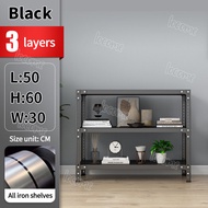 Multi-Purpose 3/4/5/6 Layer Steel Rack Metal Shelf Book Shelves Kitchen Storage Rack All Metal Powde