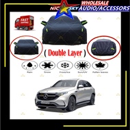 MERCEDES EQC 190T Black Zipper Design Jet Protection Car Cover Waterproof Sun-proof Selimut Kereta m