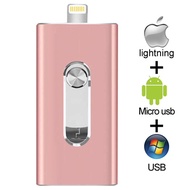 New Pen drive HD 3 in1 USB Flash Drive 16GB 32GB 64GB 128GB 256GB OTG For iphone X 7/7s/6/6s/plus Mi