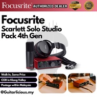 Focusrite Scarlett Solo Studio Pack (4th Generation) Vocal Recording Studio with Condenser Mic & hea