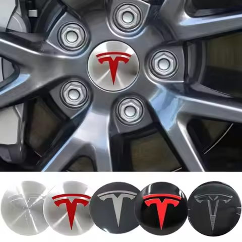 4pcs 56mm 65mm Car Wheel Hub Center Caps Emblem Stickers for Tesla Model 3 Y S X Roadster P75D P85D 