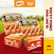 Limited Edition CNY Packaging QL Day 1 Egg Omega 3 & DHA - M/L 20pcs Fresh Egg Farm Fresh Egg Telur 