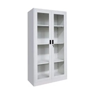 VHIVE Hexa 90cm Metal Bookcase Cabinet Wardrobe (Lock Sliding Glass Door Display Cupboard Office Metal Cabinet)