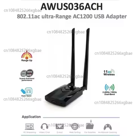 AWUS036ACH RTL8812AU Wireless Adapter Monitor Mode BT5 Long Range WiFi USB