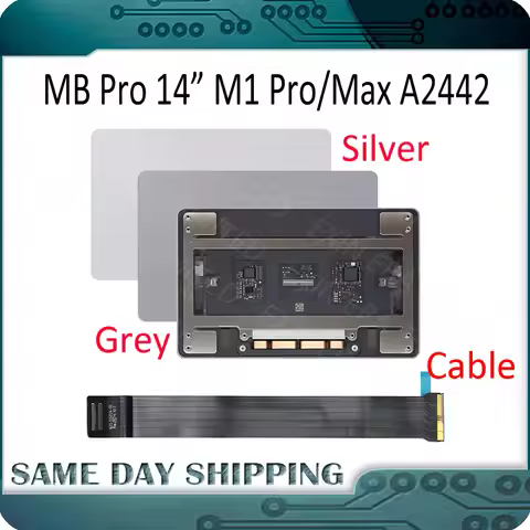 Laptop A2442 Trackpad with Cable 821-03214-A for MacBook Pro 14" M1 Froce Touch Touchpad Replacement