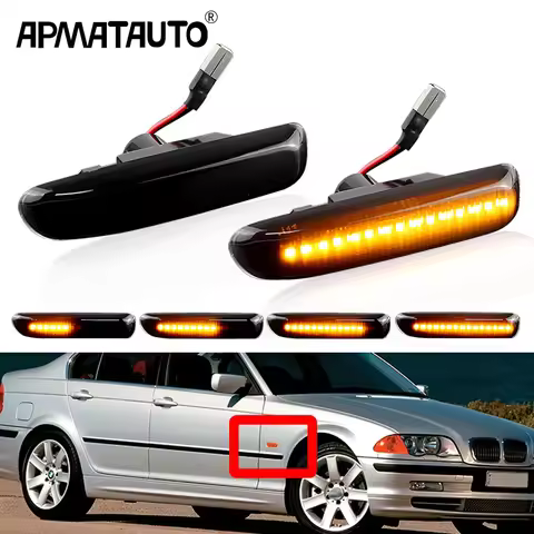 2x Smoke Fender Side Marker Indicator Light For 1999-2001 BMW E46 4D/5D 2000-2003 E46 2D OEM #:63138